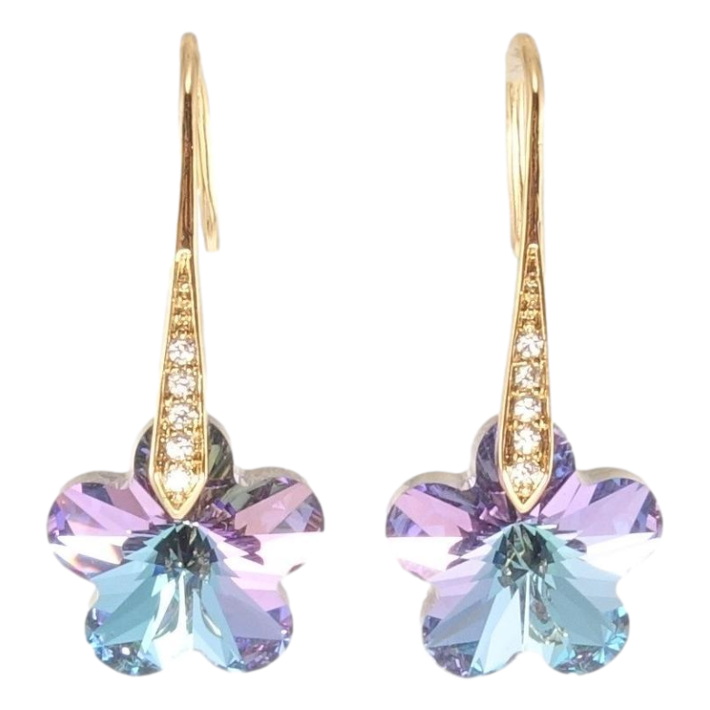 Сережки Xuping колір 18K з кристалами Swarovski французький замок Кристальні квіточки Paradise Shine фото №1 Сережки Xuping колір 18K з кристалами Swarovski французький замок Кристальні квіточки Paradise Shine фото №1