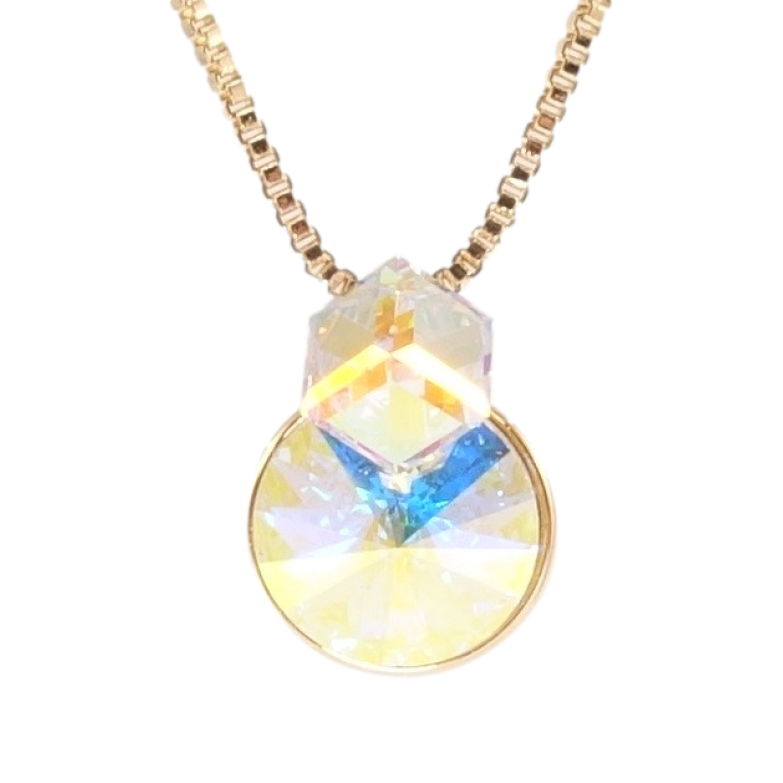 Кулон Xuping 18K с кр-ми Swarovski на цепочке Кристаллы АВ длина 39,5-44,5см х 1мм фото №1