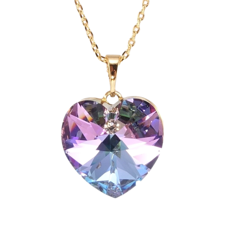 Кулон Xuping 18K з кр-ми Swarovski на ланцюжку Кристальне серце Paradise Shine довжина 39,5-44,5см х 1мм фото №3