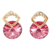 Сережки Xuping колір 18K з кристалами Swarovski пусети "Кристал Rose в скріпці ромб" фото №2