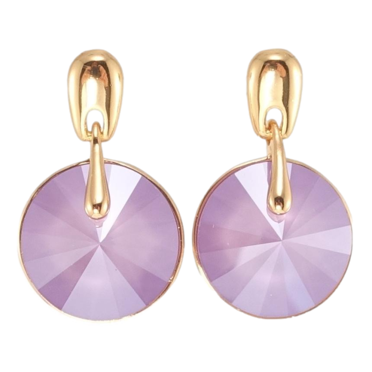 Сережки Xuping колір 18K з кристалами Swarovski пусети Підвіски з кристалами Lilac ø 15мм фото №11 Сережки Xuping колір 18K з кристалами Swarovski пусети Підвіски з кристалами Lilac ø 15мм фото №11