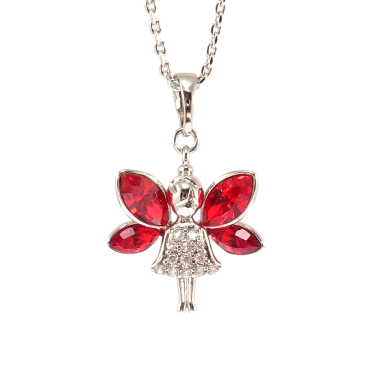 Кулон Xuping цвет Родий с кр-ми Swarovski на цепочке Фея с кристаллами Light Siam дл. 34-39см х 1мм фото №18