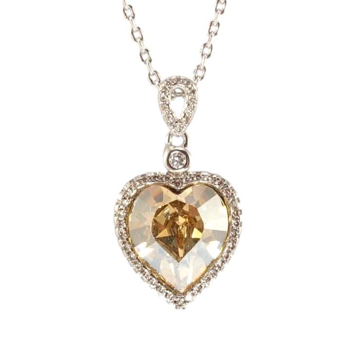 Кулон Xuping колір Родій із кр-ми Swarovski на ланцюжку Серце Golden Shadow в обрамленні кристалів дл. 39-44см х 1мм фото №7 Кулон Xuping колір Родій із кр-ми Swarovski на ланцюжку Серце Golden Shadow в обрамленні кристалів дл. 39-44см х 1мм фото №7