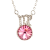 Кулон Xuping колір Родій з кр-ми Swarovski на ланцюжку "Кристал Rose знак Зодіаку Діва" дл. 42,5-47см х 1мм фото №2