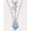 Кулон Xuping колір Родій з кр-ми Swarovski на ланцюжку Кристал Summer Blue з квіточкою дл. 39-44см х 2мм фото №2