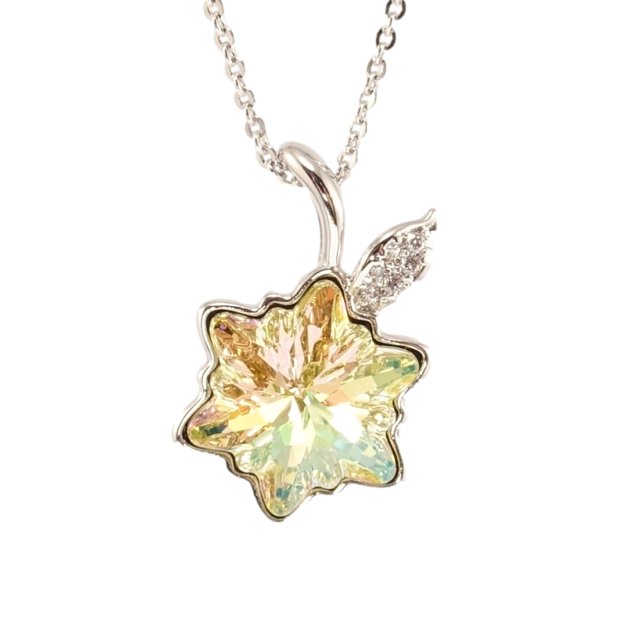 Кулон Xuping колір Родій з кр-ми Swarovski на ланцюжку Кристальна квіточка Citrine Shimmer дл. 40.5-45.5см х 1мм фото №1