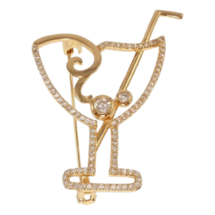 Брошка Xuping Позолота 18K Коктейльний келих фото №1