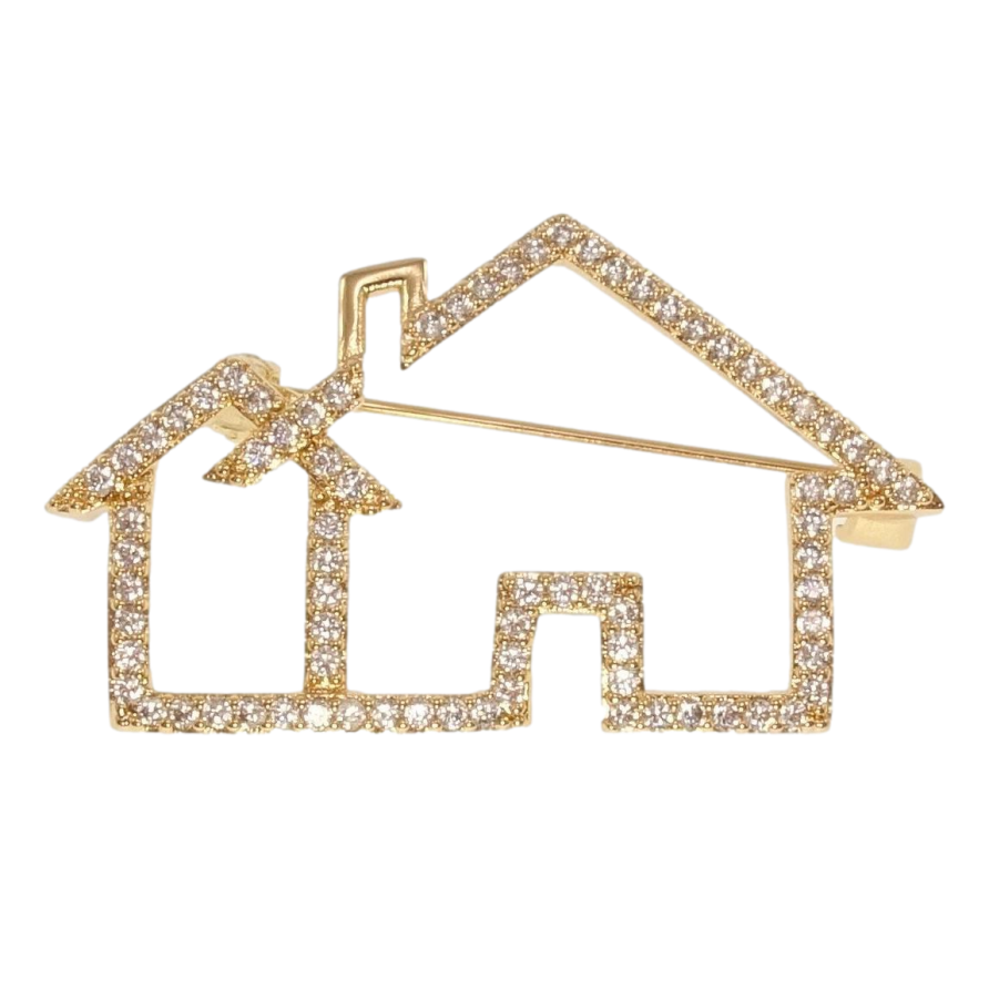 Брошка Xuping Позолота 18K Будинок інкрустація цирконієм фото №1