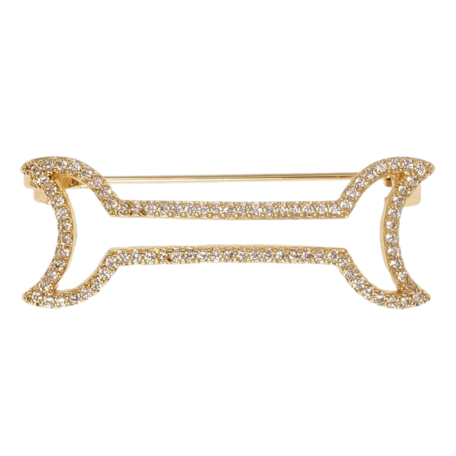 Брошка Xuping Позолота 18K Кісточка інкрустація цирконієм фото №1 Брошка Xuping Позолота 18K Кісточка інкрустація цирконієм фото №1