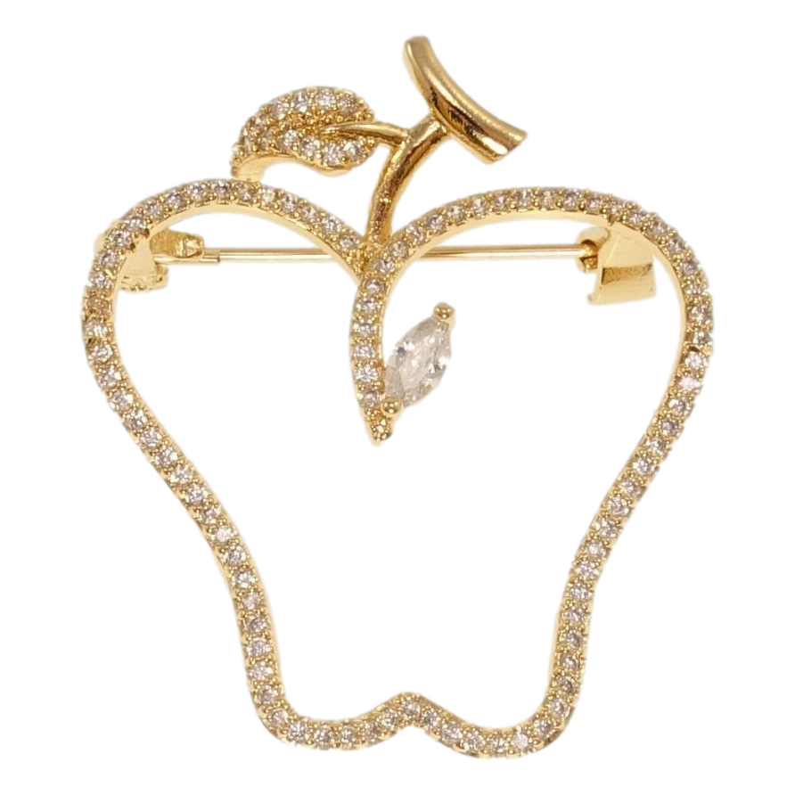Брошка Xuping Позолота 18K Яблуко інкрустація цирконієм фото №1