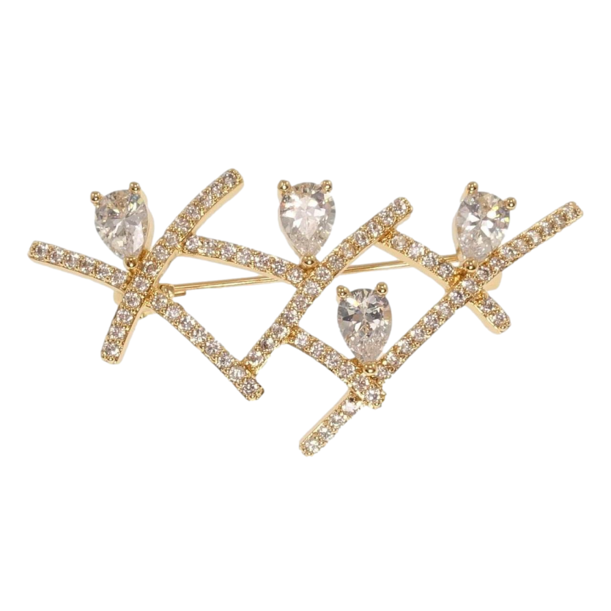 Брошка Xuping Позолота 18K Кристальна абстракція фото №1