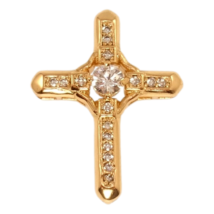 Кулон Xuping Позолота 18K Декоративный Крест с инкрустацией цирконием маленькая петелька фото №2 Кулон Xuping Позолота 18K Декоративный Крест с инкрустацией цирконием маленькая петелька фото №2