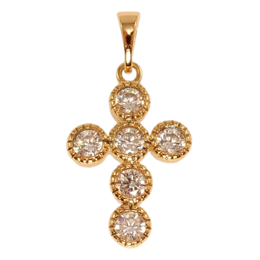Кулон Xuping Позолота 18K Декоративний Хрест з інкрустацією цирконієм фото №1