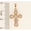 Кулон Xuping Позолота 18K Декоративний Хрест з інкрустацією цирконієм фото №2