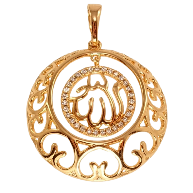 Кулон Xuping Позолота 18K Витончена різьблена підвіска з цирконієм і написом Аллах фото №1