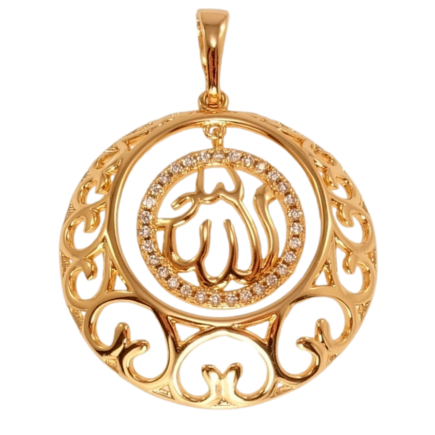 Кулон Xuping Позолота 18K Витончена різьблена підвіска з цирконієм і написом Аллах фото №1