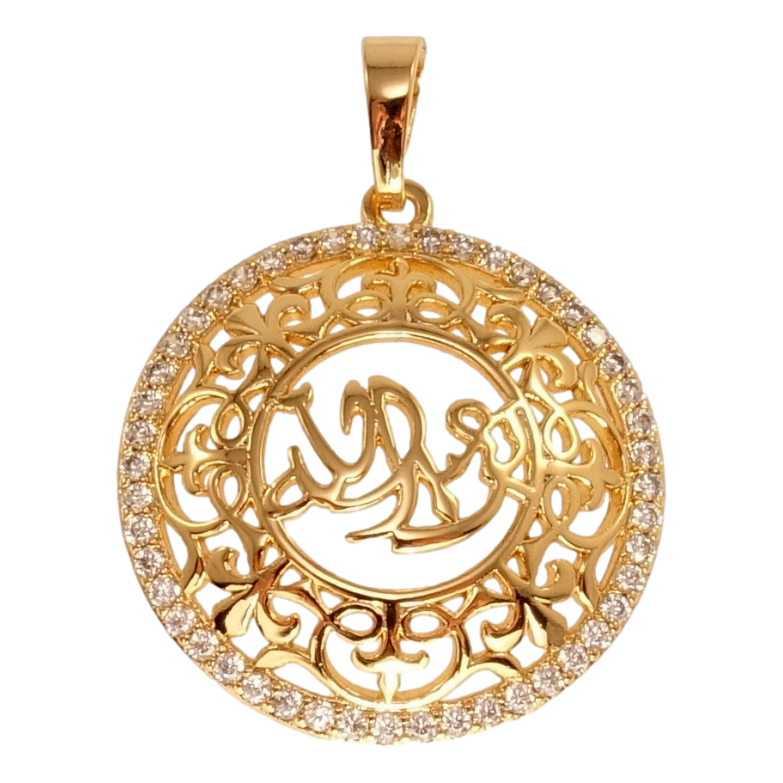 Кулон Xuping Позолота 18K Мусульманская резная подвеска с надписями и цирконием фото №1 Кулон Xuping Позолота 18K Мусульманская резная подвеска с надписями и цирконием фото №1
