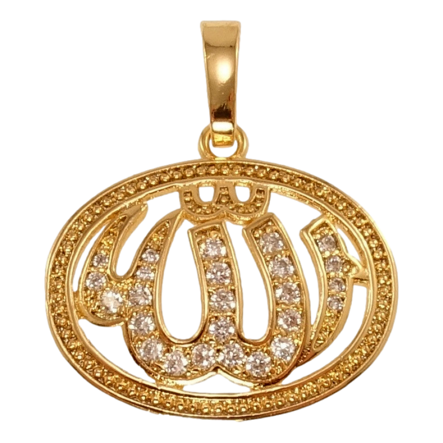 Кулон Xuping Позолота 18K Напис Аллах з інкрустацією цирконієм фото №1
