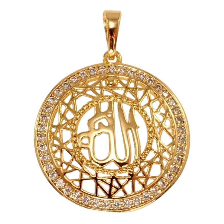 Кулон Xuping Позолота 18K Резная мусульманская подвеска с надписью в кольце циркония фото №1