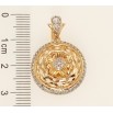 Кулон Xuping Позолота + Родій Круглий різьблений кулон з квіткою та інкрустацією цирконієм фото №2