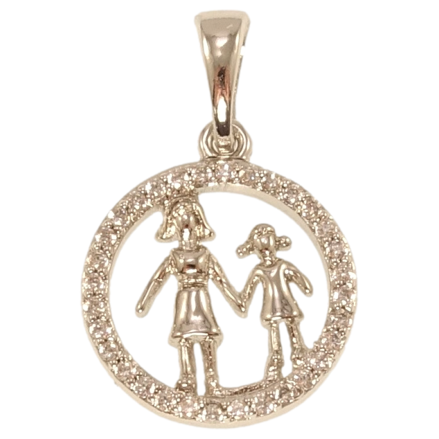 Кулон Xuping Родій Мама з донькою в кільці цирконію фото №1