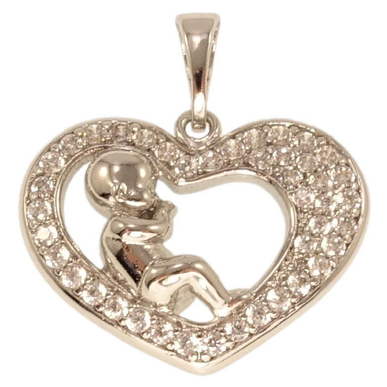 Кулон Xuping Родій Серце з немовлям фото №2