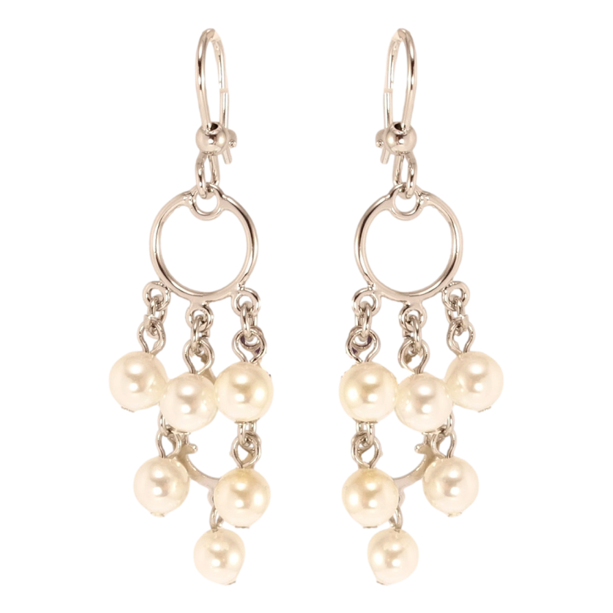 Серьги Xuping Родий подвески французский замок Декоративные жемчужные подвески фото №1