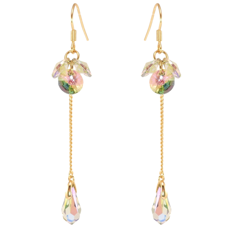 Серьги Xuping цвет 18K с кристаллами Swarovski французский замок Подвески с гроздью кристаллов Vitrail фото №9