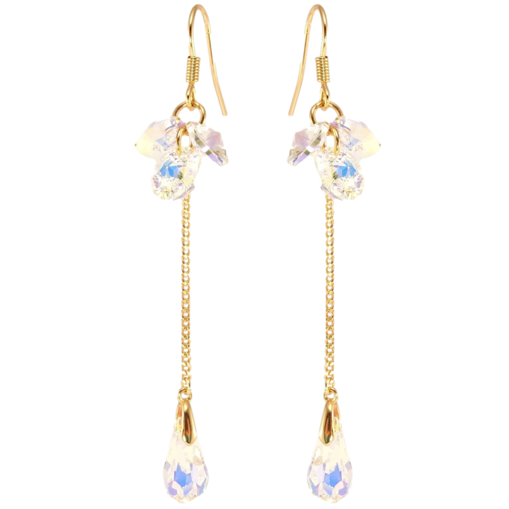 Сережки Xuping колір 18K з кристалами Swarovski французький замок Підвіски з гроном кристалів Shimmer фото №16