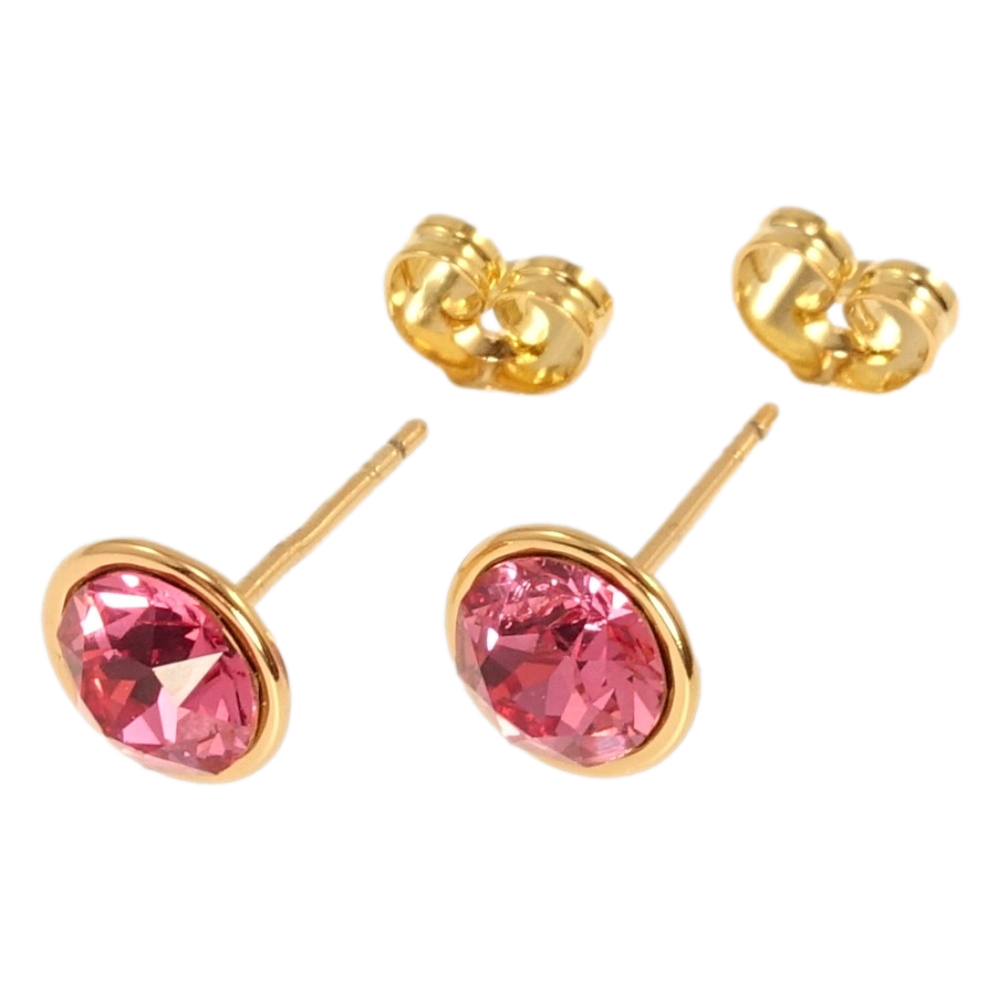 Серьги Xuping цвет 18K с кристаллами Swarovski пусеты Кристалл Rose ø 9мм фото №1