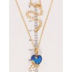 Кулон Xuping колір 18K з кр-ми Swarovski на ланцюжку Серце Capri Blue з бантом довжина 40-45см х 1мм фото №2