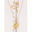 Кулон Xuping колір 18K з кр-ми Swarovski на ланцюжку Серце Citrine Shimmer з бантом довжина 40-45см х 1мм фото №2