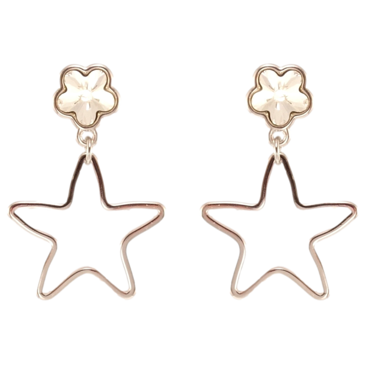 Сережки Xuping колір Родій з кристалами Swarovski пусети Зірочки з кристалами Clear фото №22