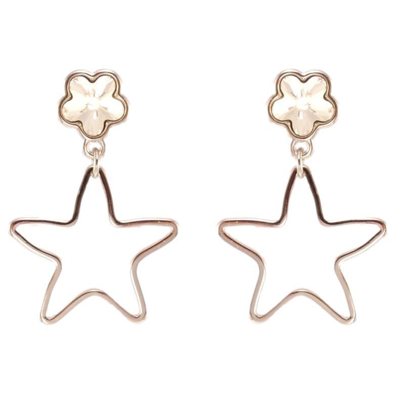 Сережки Xuping колір Родій з кристалами Swarovski пусети Зірочки з кристалами Clear фото №6