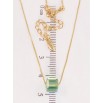 Кулон Xuping колір 18K з кр-ми Swarovski на ланцюжку Кристальний куб Peridot Shimmer 6х6мм довжина 42-47см х фото №2