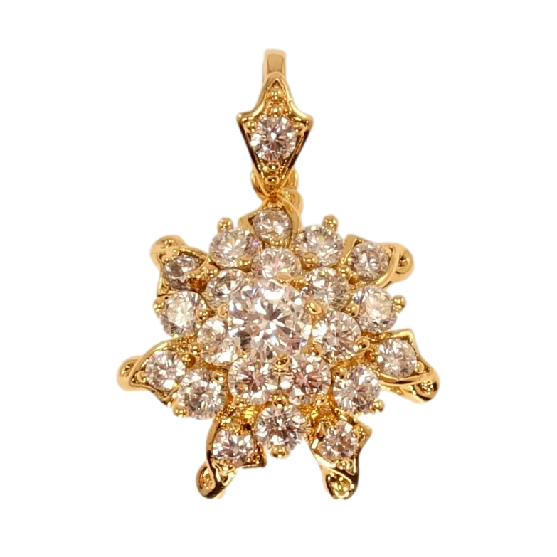 Кулон Xuping Позолота 18K Роскошная снежинка из циркония фото №5