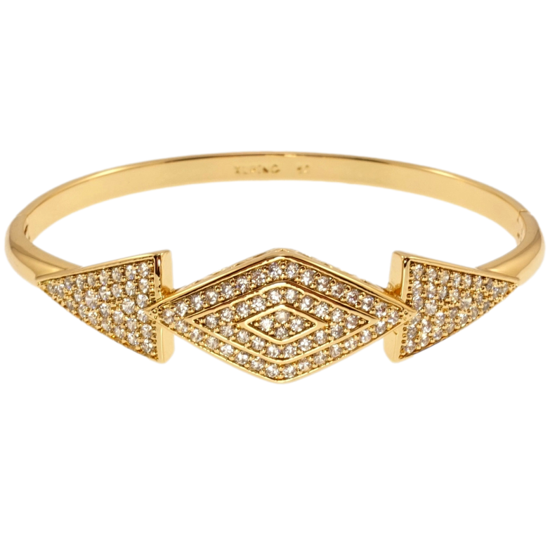 Браслет Xuping Позолота 18K Изящная геометрия инкрустация цирконием ø 6см фото №1