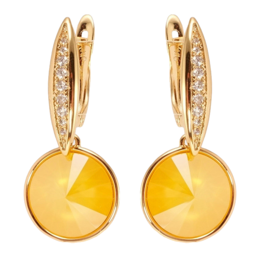 Сережки Xuping колір 18K з кристалами Swarovski англійський замок Кристали Buttercup фото №1