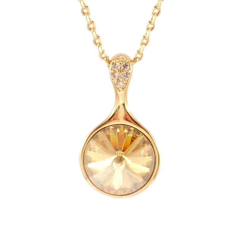 Кулон Xuping цвет 18K с кр-ми Swarovski на цепочке Кристалл Golden Shadow длина 39-44см х 1мм фото №1