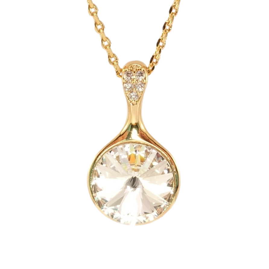 Кулон Xuping колір 18K з кр-ми Swarovski на ланцюжку Кристал Clear довжина 39-44см х 1мм фото №1