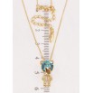Кулон Xuping колір 18K з кр-ми Swarovski на ланцюжку Ведмедик з кристалом Light Turquoise довжина 40-45см х фото №2