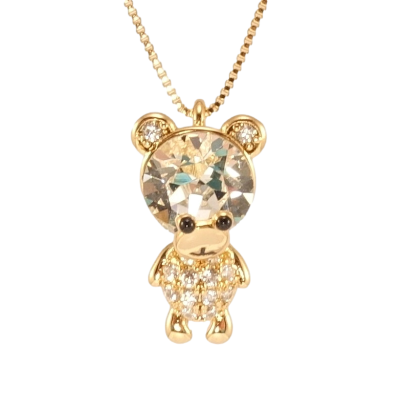 Кулон Xuping цвет 18K с кр-ми Swarovski на цепочке Мишка с кристаллом Clear длина 40-45см х 1мм фото №1