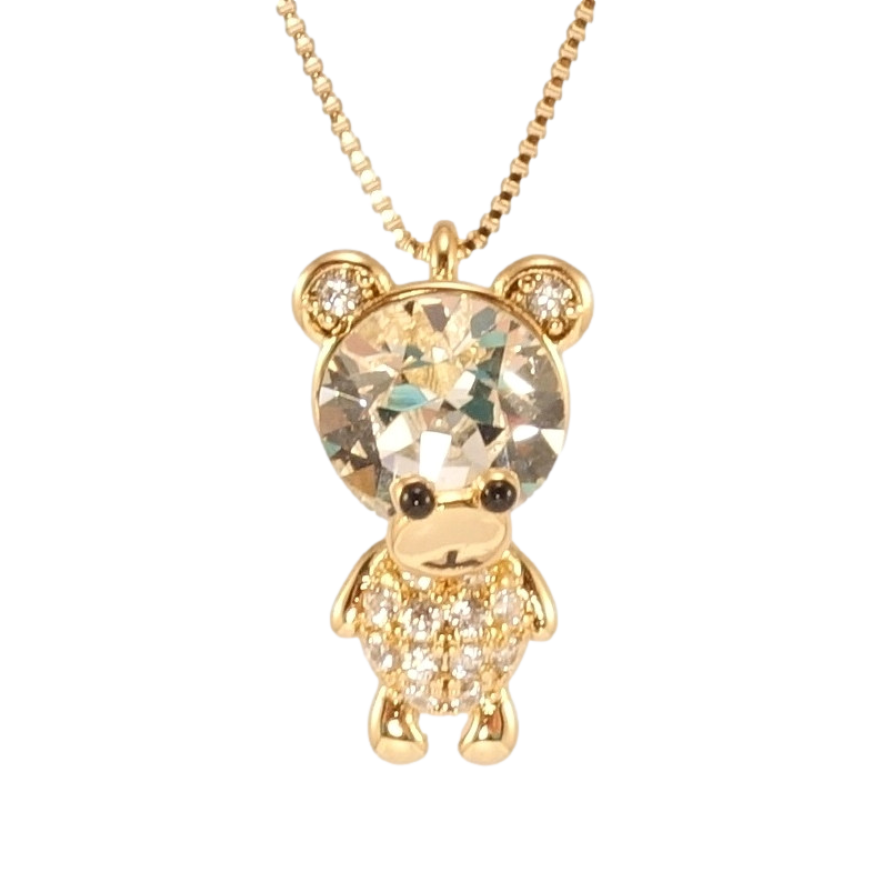 Кулон Xuping колір 18K з кр-ми Swarovski на ланцюжку Ведмедик з кристалом Clear довжина 40-45см х 1мм фото №1