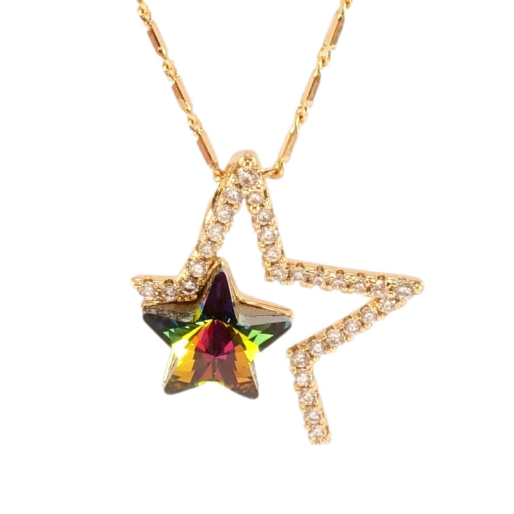 Кулон Xuping цвет 18K с кр-ми Swarovski на цепочке Звезда с кристаллом Vitrail Medium длина 40-45см х фото №17