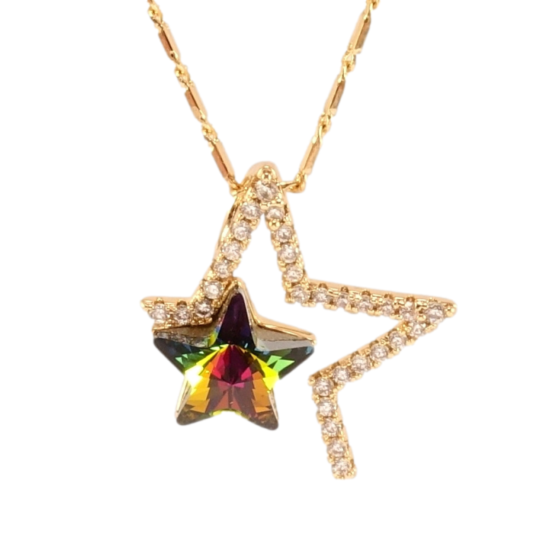 Кулон Xuping цвет 18K с кр-ми Swarovski на цепочке Звезда с кристаллом Vitrail Medium длина 40-45см х фото №1