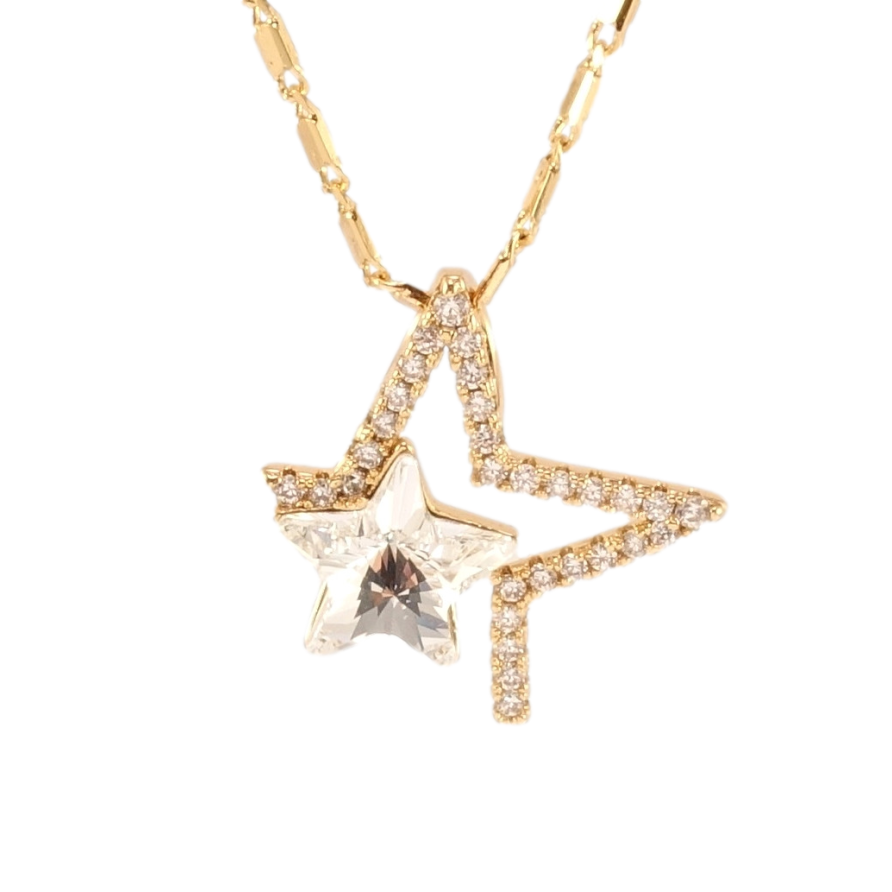 Кулон Xuping колір 18K з кр-ми Swarovski на ланцюжку Зірка з кристалом Clear довжина 40-45см х 2мм фото №1