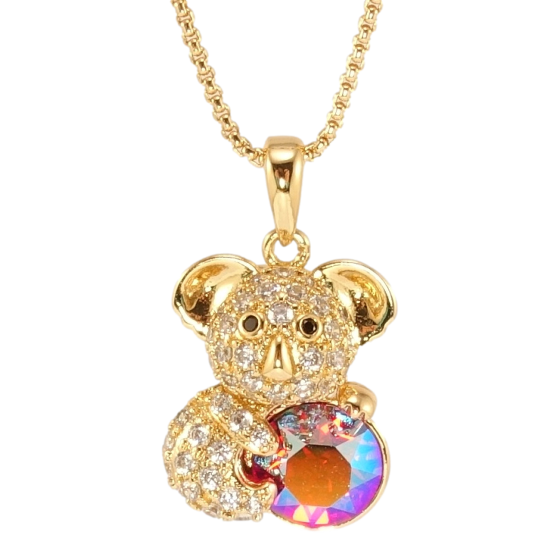 Кулон Xuping цвет 18K с кр-ми Swarovski на цепочке Коала с кристаллом Rose AB длина 40-45см х 1мм фото №1