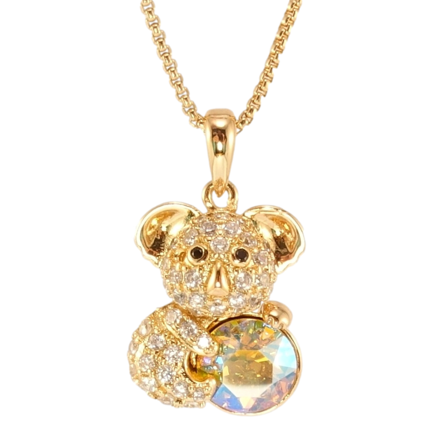 Кулон Xuping колір 18K з кр-ми Swarovski на ланцюжку Коала з кристалом Citrine Shimmer довжина 40-45см х фото №1