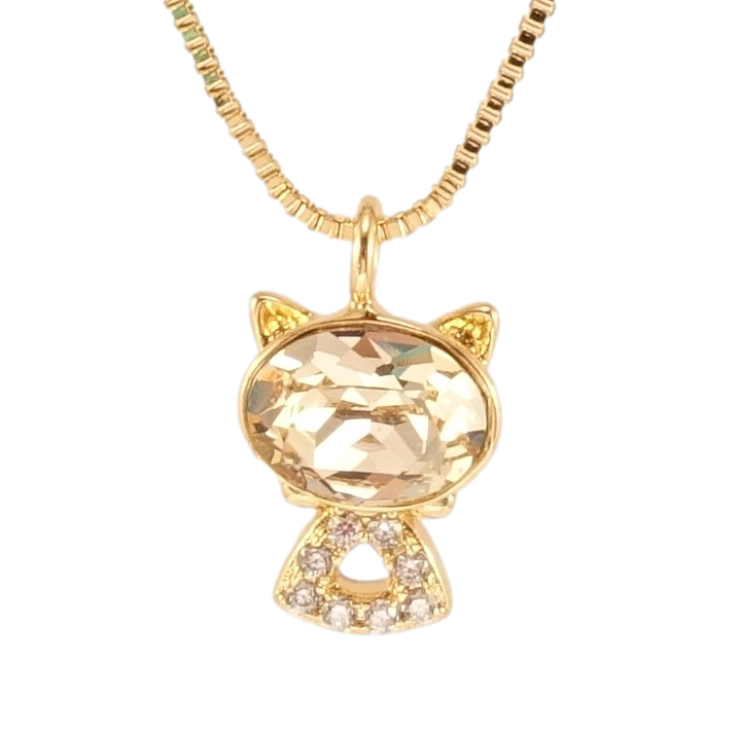 Кулон Xuping цвет 18K с кр-ми Swarovski на цепочке Кошка с кристаллом Moonlight длина 39-44см х 1мм фото №15