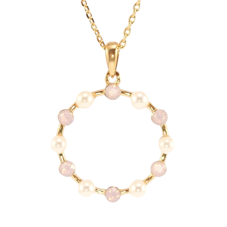 Кулон Xuping цвет 18K с кр-ми Swarovski на цепочке Веночек с кристаллами и жемчужинами длина 40-45см х фото №1